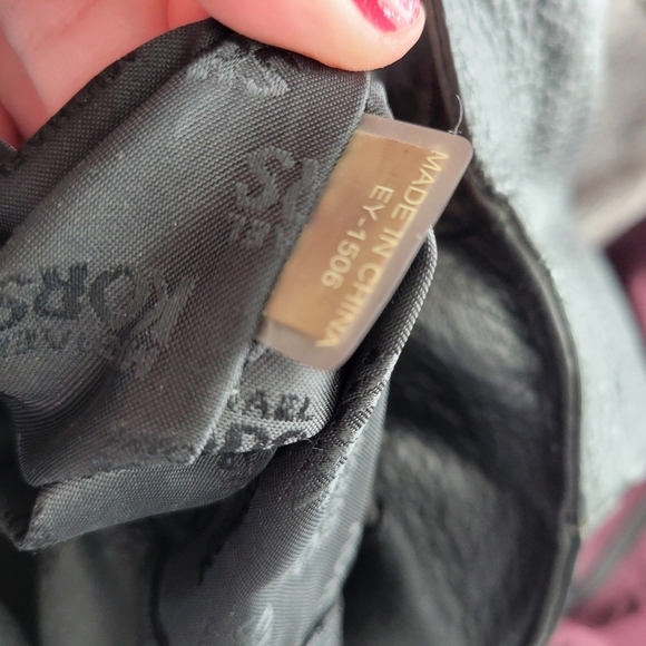 Michael Kors MK Black Pebbled Leather Shoulder Bag Purse Gold Designer Large - Picture 4 of 14